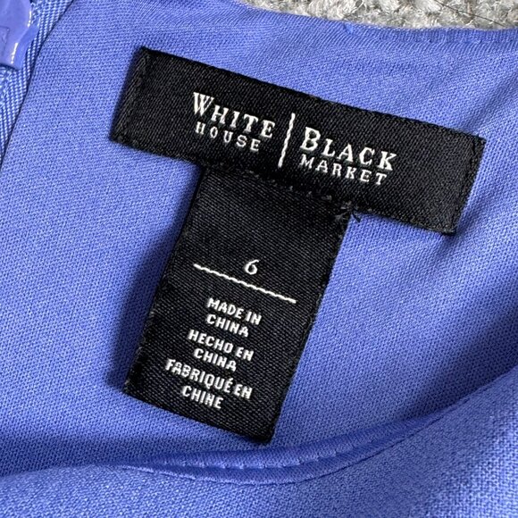 - White House Black Market WHBM Purple Fit Flare Sleeveless Sheath Dress US 6 - Picture 4 of 8